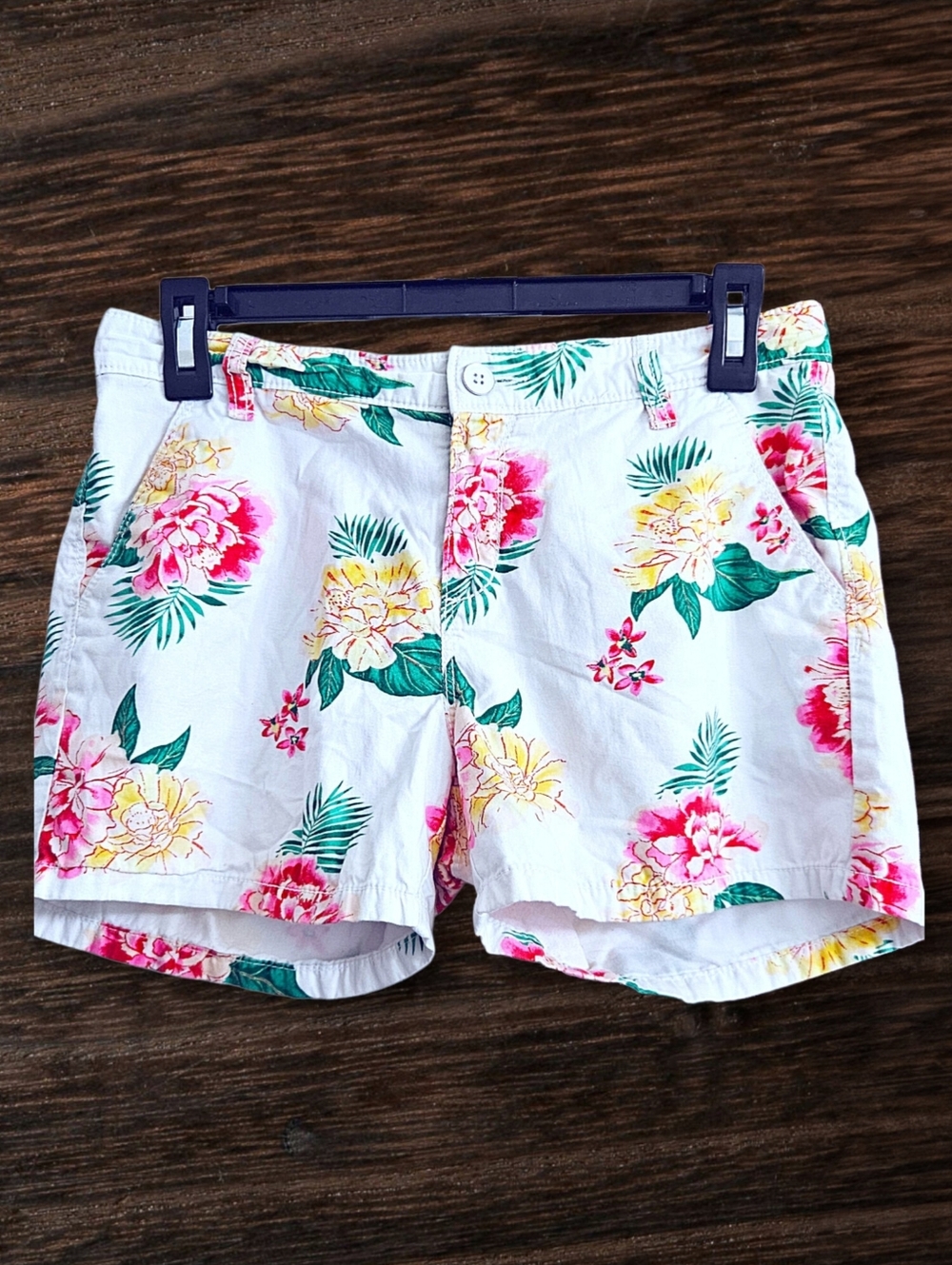 Girl's Old Navy White Tropical Floral Spring Summer Shorts Size 16